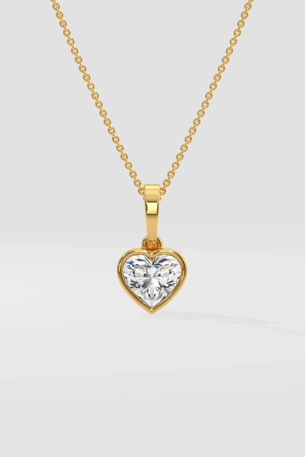 1 ct Heart Bezel Pendant