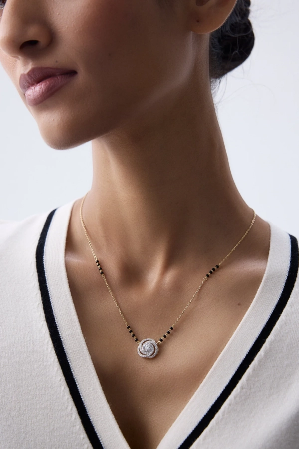 Swirl Solitaire Mangalsutra - Image 2